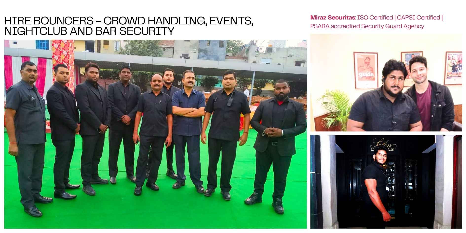 Hire bouncer services in Delhi NCR India Miraz Securitas
